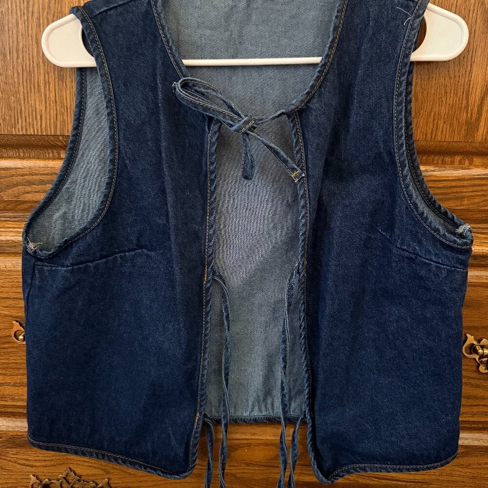 Missguided Dark Blue Denim Vest